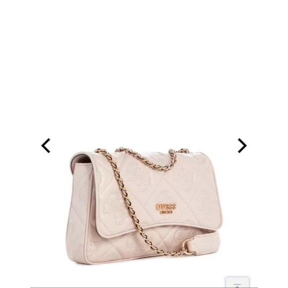 GUESS Marieke faux-leather flap convertible shoulder crossbody bag - Light Pink - Picture 2 of 10